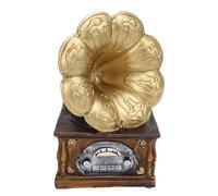 ANKROYU Modello Fonografo Grammofono retrò Giradischi Ornamento Decorazione Fotografia Prop Oro Stile vintage Decorazioni per la casa Soggiorno Studio Camera da letto 19x10,5 cm