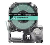 ANKROYU Nastro di ricambio per etichette in PET di alta qualità, resistente ai graffi causati da olio e alcol, compatibile con le etichettatrici KingJIM serie LW SR230C SR530C SR55 (Sfondo verde da