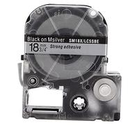 ANKROYU Nastro di ricambio per etichette in PET di alta qualità, resistente ai graffi causati da olio e alcol, compatibile con le etichettatrici KingJIM serie LW SR230C SR530C SR55 (Sfondo argento