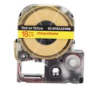 ANKROYU Nastro di ricambio per etichette in PET di alta qualità, resistente ai graffi causati da olio e alcol, compatibile con le etichettatrici KingJIM serie LW SR230C SR530C SR55 (Sfondo giallo da