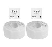 ANKROYU Nastro sigillante autoadesivo per pareti in PVC extra largo, confezione da 2, 38 mm x 3,2 m, resistente, resistente, per, bagno, copertura per fessure per lavello, WC, fin