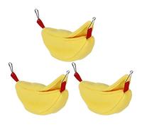 ANKROYU Nidi a forma di banana per criceti, 3 set, caldi e invernali, per animali domestici, nidi per dormire di piccole dimensioni per uccelli, pappagalli, criceti, scoiattoli, al (Giallo)
