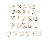 ANKROYU Numeri auto adesivi in legno Lettere naturale superficie a legno lucido tocco liscio facile attacco lettere di matematica per bambini arte artistica fai da te decorazione (A-Z (26 lettere))