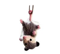 ANKROYU Opossum Ornamento da appendere per auto Simpatico portachiavi Opossum urlante Accessorio per specchio Divertente Retrovisore Decorazione interna per gli appassionati di aut (UN)