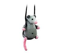 ANKROYU Opossum Ornamento da appendere per auto Simpatico portachiavi Opossum urlante Accessorio per specchio Divertente Retrovisore Decorazione interna per gli appassionati di aut (B)