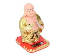 ANKROYU Ornamenti solari di Buddha in piedi Maitreya Statue di arredamento della luce con movimento automatico per moto automatico per la casa del cruscotto di casa materiale plast