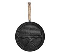 ANKROYU Padella per uova Padella antiaderente divisa per griglia Versatile padella per la colazione per piani cottura per pancake, hamburger e uova in ferro con manico ergonomico (Tipo 1)
