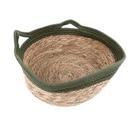 ANKROYU Pagnello naturale Paglie di gatto in tessuto a mano traspirante Nest di pet rotondo con bordi rialzati per gatti gattini cani per tutte le stagioni verdi di grandi dimensio (M)
