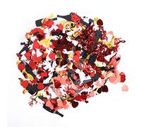 ANKROYU Paillettes in PVC Cuore rosso Dorato Nero Bicchiere da vino Coriandoli Scintillanti Pezzi decorativi per Matrimonio Festa Compleanno Addio al nubilato Addio al celibato Fes