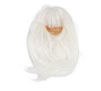 ANKROYU Parrucca da bambola snodabile 1/6 Parrucca di ricambio per capelli in seta lunga dritta ad alta temperatura per circonferenza della testa delle bambole BJD da 15,5 a 17 cm (Bianca)