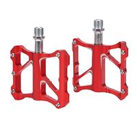 ANKROYU Pedali per bici GC005 Premium in lega di alluminio, piattaforma larga antiscivolo con 10 chiodi di presa, filettatura universale, compatibili con biciclette da strada e pi (Rosso)