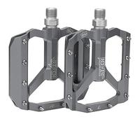 ANKROYU Pedali per mountain bike Premium, pedali per bicicletta con cuscinetti in lega di alluminio, pedali con piattaforma antiscivolo con punte estese per mountain bike, ciclism (Nero) (Argenteo)