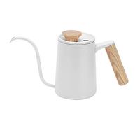 ANKROYU Pentola per caffè in acciaio inossidabile da 650 ml di cucciolo a collo di allevamento lungo versare su gocciolamento della caffettiera per la per barista di casa 304 grad (Bianco)