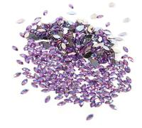 ANKROYU Perline occhio di cavallo con retro piatto in acrilico 500 pezzi 7x15mm strass scintillanti per accessori di abbigliamento decorazioni per telefono in 5 colori bianco azzu (viola chiaro)