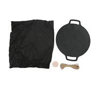 ANKROYU Piastra grill a prova rotonda rotonda non padella barbecue portatile con doppia maniglia per campeggio in ferro da esterno maifanstone rivestimento 30 cm