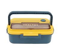 ANKROYU Plastic 3 Compartment Lunch Box 1000ml Microwave Safe Box With Handle For Kids Adults Students Office Worker School Picnic Lightweight Stylish Food Grade Container (Blu elegante)