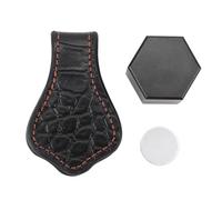 ANKROYU Porta gesso da biliardo Scatola porta gesso portatile esagonale in lega di alluminio con clip in pelle per strumento da biliardo Accessori da biliardo Premium durevole ed e