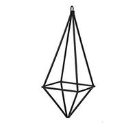 ANKROYU Porta piante aeree, porta Tillandsia a forma di quadrilatero, elegante decorazione per la casa, in filo di ferro ad alta durezza, nero e dorato, altezza 19 cm, soggiorno, b (Nero)