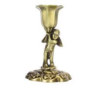 ANKROYU Portacandele con angelo Statua di cherubino vintage Portacandele in lega di zinco Elegante decorazione per la casa per decorazioni per tavoli da pranzo per feste di nozze 1