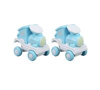 ANKROYU Premere e roll treno giocattolo di plastica in plastica a 360 gradi Flip acrobatici Set per ragazze Regali Dare Childrens Birthday Christmas Party Decor 2PCS 88x93x70mm (Blu)