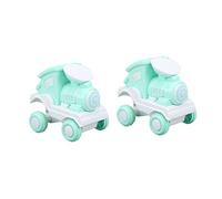ANKROYU Premere e roll treno giocattolo di plastica in plastica a 360 gradi Flip acrobatici Set per ragazze Regali Dare Childrens Birthday Christmas Party Decor 2PCS 88x93x70mm (Verde)