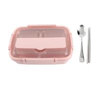 ANKROYU Premium 304 Stainless Steel Lunch Box 4 Compartments with Matching Tableware Leak Proof Portable Food Containers for Adults Kids School Office Travel (Roseo)