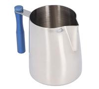 ANKROYU Professional 600ML Stainless Steel Coffee Frothing Pitcher Milk Frother Jug with Detachable Handle for Barista Home Cafe Latte Art Food Grade 304 Stainless Steel Durable Ea (Blu)