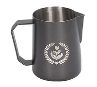 ANKROYU Professional Frothing Jug Pitcher 600ml Stainless Steel Milk Frother Cup with Eagle Spout Barista Grade Milk Frothing Pitcher for Latte Art and Cappuccino Making (Nero d'argento)