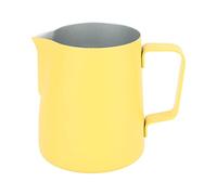 ANKROYU Professional Milk Frothing Pitcher 380ml Stainless Steel Barista Grade Frother Cup with Pointed Spout for Latte Art Coffee Tea Making Home Cafe Use Durable 304 Food Safe Ma (Giallo chiaro)