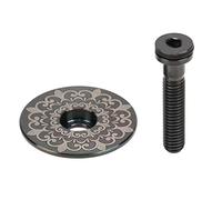 ANKROYU Rischio in Lega di Titanio in Lega Cuffia Top Tappo Nero Nero da 28,6 mm Gambo Stradale Gambo sterca Tubo di Forcella Cover sostituto Universale per la Bicicletta aggiornam