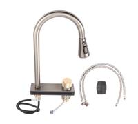 ANKROYU Rubinetto per lavello da a cascata Elegante spruzzatore estraibile in acciaio inossidabile Presa multifunzionale facile da pulire per la domestica moderna