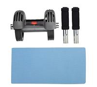 ANKROYU Rullo per Esercizi Addominali Ruote Doppie Core Trainer con Ginocchiera per Allenamento in Palestra in Casa Gomma Alta Elastica Grigio 50x15 cm Attrezzatura Fitness Portati