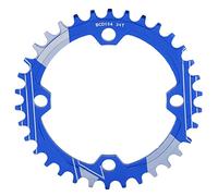 ANKROYU Ruota dentata per mountain bike da 34 denti, in lega di alluminio antiruggine, disco con denti positivi e negativi, alta precisione, leggera e durevole, per, guarnitura a (Blu)