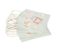 ANKROYU Sacchetti da cartone animato Mini sacchetti riutilizzabili con manici di grande capacità piccoli sacchetti carini per donne Birthday Christmas White Kraft Paper 18x8x21c (Tipo 2)