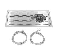 ANKROYU Sciacquatrice per brocca in vetro in acciaio inossidabile G1/2 Attacco acqua Lavaggio rapido per tazza con scarico per lavello da appoggio per bar caffè Argento 425 mm