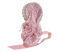 ANKROYU Sciarpa Hijab Musulmano per Donna Elegante Elastico Leggero Traspirante Fiocco con Strass Fascia per Capelli Adatta per l'uso quotidiano Lavoro Eventi formali Poliestere Pi (Rosa)