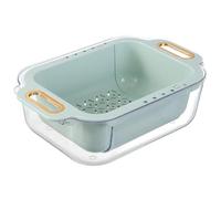 ANKROYU Scolapasta estensibile sopra il lavello, scolapiatti espandibile a doppio strato, cestello scolapiatti retrattile per, frutta, verdura, materiale PP PET, organizer salvasp (Verde chiaro)