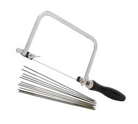 ANKROYU Sega da Gioielli Professionale, Seghetto da Traforo con Telaio Regolabile e 10 Lame, per Taglio di Metalli, Legno, Cera e Pietra, Kit per Creazione Gioielli (Include Manico a U Nero)