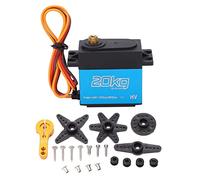 ANKROYU Servo digitale da 20 kg Servo per auto RC a coppia elevata con braccio in metallo 25T per auto RC in scala 1/10 1/12 Robot Barche Aerei Lega di alluminio blu 40x20x40,5 mm