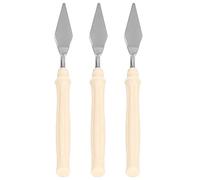 ANKROYU Set di 3 coltelli per tavolozza, Set di cazzuola con manico in plastica, Coltello per pittura multiuso in acciaio inossidabile, Set di coltelli per pittura appendibile per