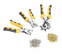 ANKROYU Set di 3 pinze professionali per perforatori per cinture in pelle con bottoni in metallo, kit di attrezzi per perforatori resistenti per lavorazione della pelle, riparazion