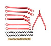 ANKROYU Set di aste di sterzo RC in lega di alluminio, ottone, testa a sfera, supporto, telaio, anello in gomma, asta di collegamento dello sterzo ad alte prestazioni per auto RC 1 (Rossa)