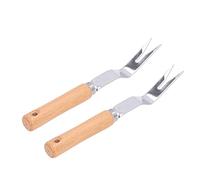 ANKROYU Set di Attrezzi Professionali per diserbo da Giardino in Acciaio Inossidabile 2 Pezzi estrattore di Erbacce Scavatrice per rimozione con Manico in Legno per piantare Fiori