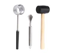 ANKROYU Set di cocco set di strumenti di cocco in acciaio inossidabile kit durevole efficiente martello da pianta apripista di cocco per casa hotel cucina 3pcs