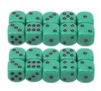 ANKROYU Set di dadi con angoli arrotondati da 16 mm, dadi da gioco in plastica di qualità premium a 6 facce con punti grandi per giochi da tavolo, giochi di matematica, attività ed (Punti neri verdi)