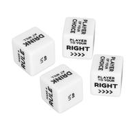 ANKROYU Set di dadi per ordine di vino inglese Dadi da gioco divertenti per feste Riunioni di famiglia Dadi in plastica bianca 24x24x24mm 4 pezzi Accessori per giochi da tavolo