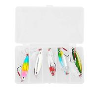 ANKROYU Set di esche artificiali con piastra di ferro lunga, set di esche artificiali in metallo, affilato, accessorio per la pesca, imita piccoli pesci movimenti di nuoto realist