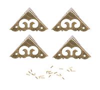 ANKROYU Set di protezioni angolari di lusso per scatole in ottone con design in stile cinese Ming Qing, robuste protezioni per bordi per borse e accessori per mobili, kit da 4 pezz