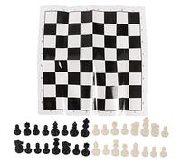 ANKROYU Set di scacchi standard internazionale Gioco di scacchi da viaggio portatile in plastica con tavola pieghevole e custodia per adulti Giochi da campeggio per famiglie all'ap (Nero Bianco)