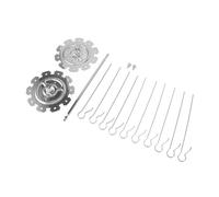 ANKROYU Set di spiedini per girarrosto, 15 pezzi, in acciaio inox, per ali di pollo, salsicce, pesce, verdure, barbecue, feste, vacanze, raccolta, durevole, a prova di ruggine, cal